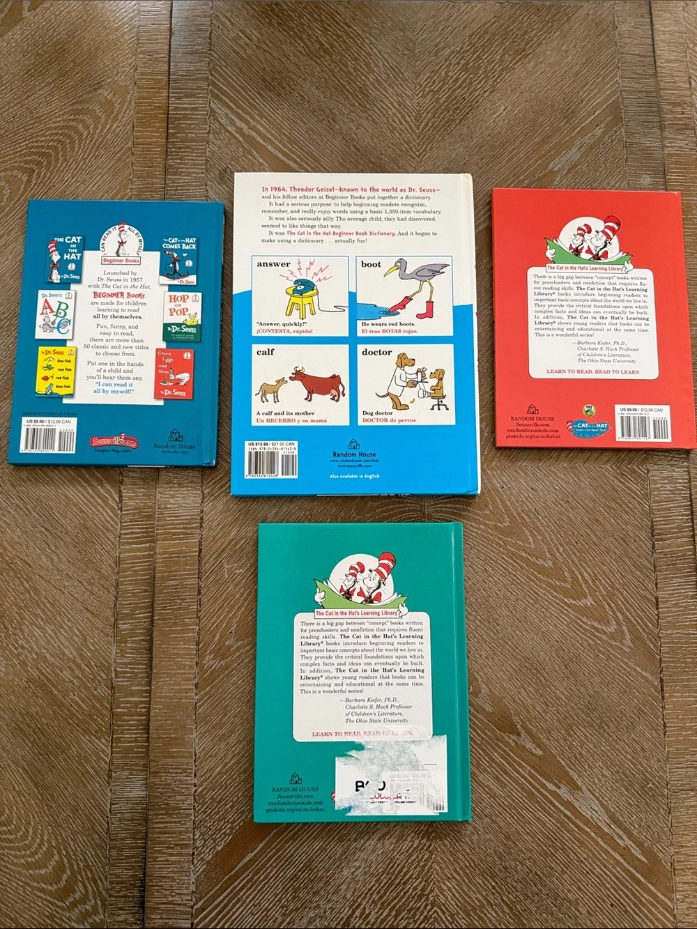Dr. Seuss Cat in the Hat Hardcover Book Lot of 4 | Beginner Books & Learning Lib
